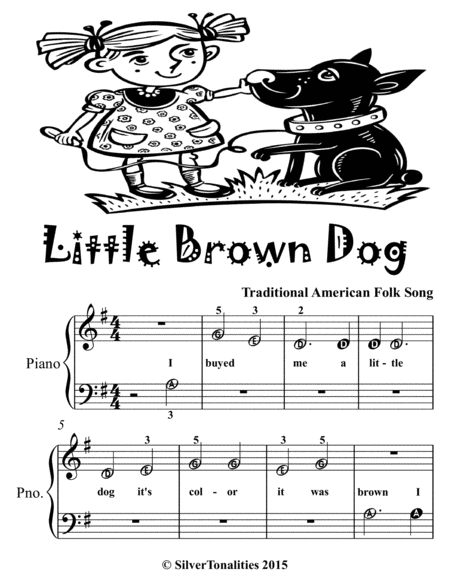 Little Brown Dog Beginner Piano Sheet Music Tadpole Edition Page 2