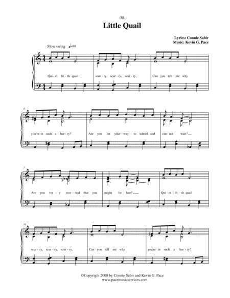 Little Quail Vocal Solo With Piano Accompaniment Or Piano Solo Page 2