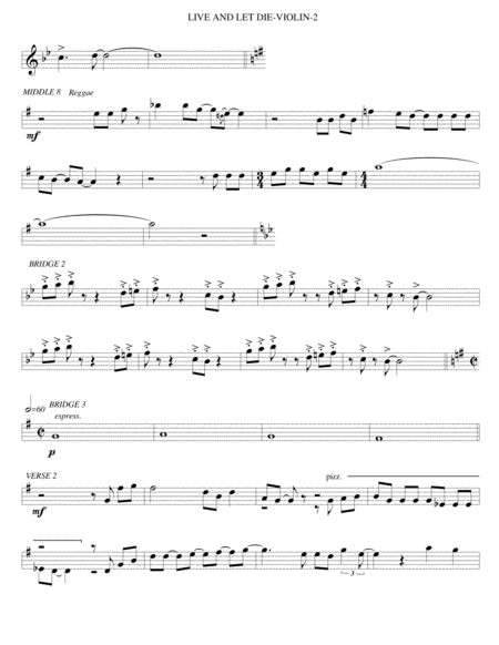 Live And Let Die Violin Piano Guitar Bass Page 2