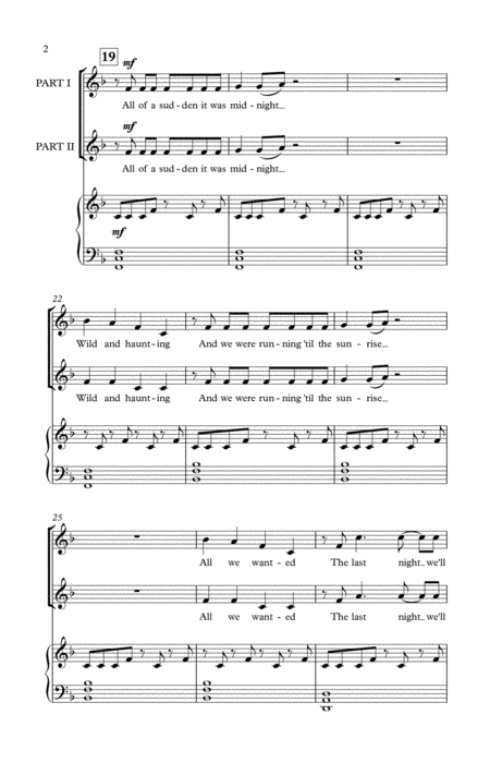 Live Like A Dream 2 Part Choir Page 2