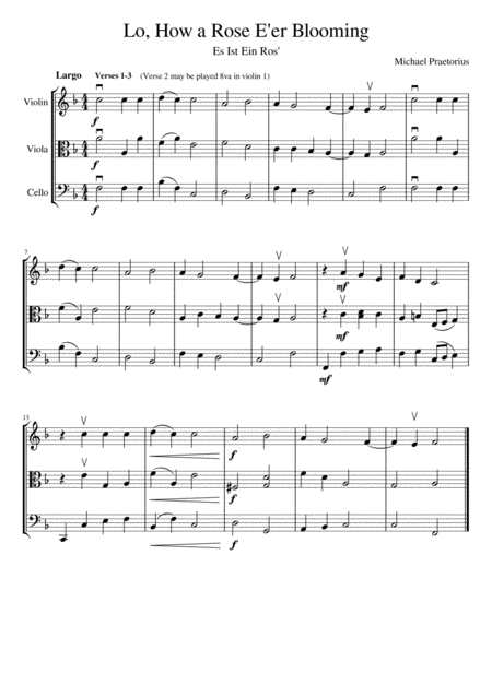 Lo How A Rose E Er Blooming String Trio Page 2