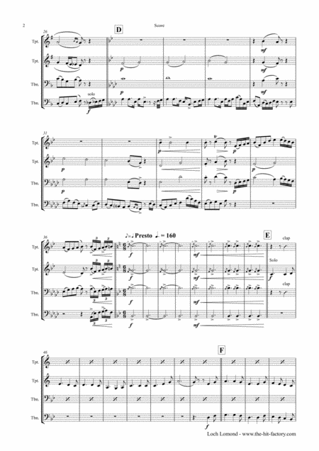 Loch Lomond Celtic Traditional Brass Quartet Page 2