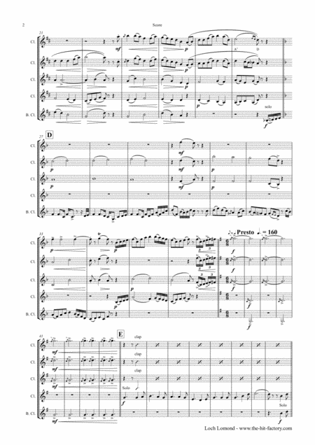 Loch Lomond Celtic Traditional Clarinet Quintet Page 2