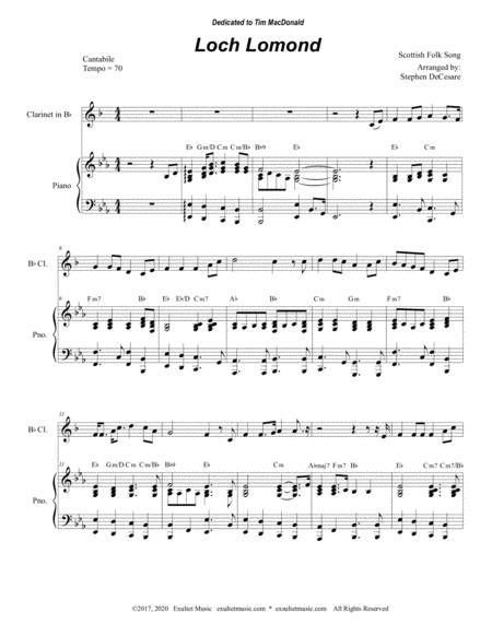 Loch Lomond For Bb Clarinet Solo And Piano Page 2