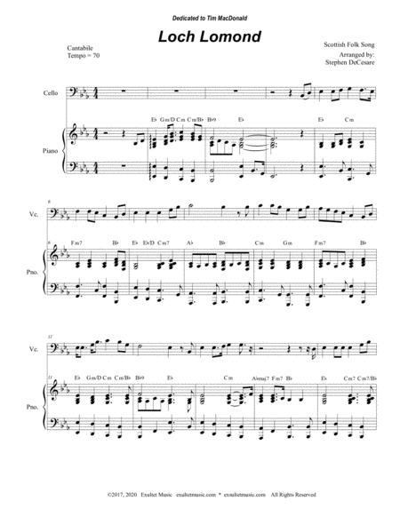 Loch Lomond For Cello Solo And Piano Page 2