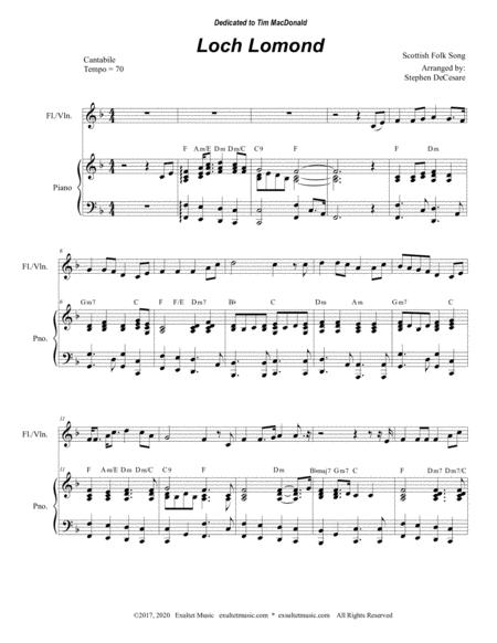 Loch Lomond For Flute Or Violin Solo And Piano Page 2