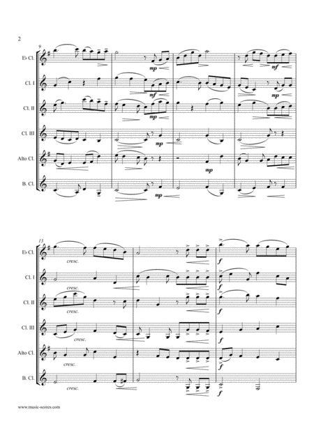 Londonderry Air 6 Clarinets Lower Page 2