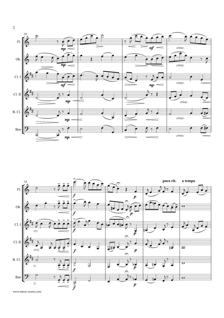 Londonderry Air Flute Oboe 2 Clarinets Bass Clarinet Or Bassoon Page 2