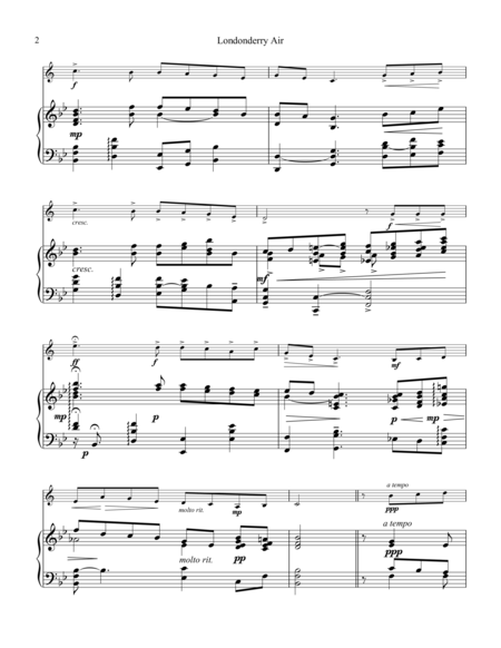 Londonderry Air For Clarinet In Bb And Piano Page 2