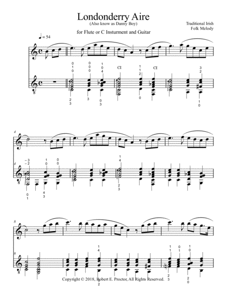 Londonderry Aire For Flute Or C Instrument And Guitar Page 2