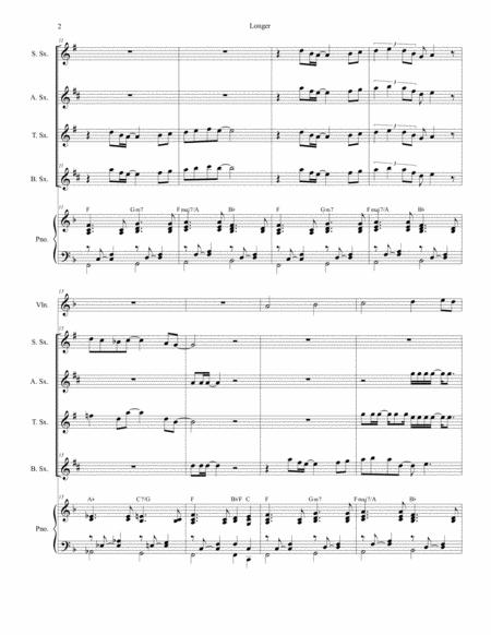Longer For Saxophone Quartet And Piano Page 2