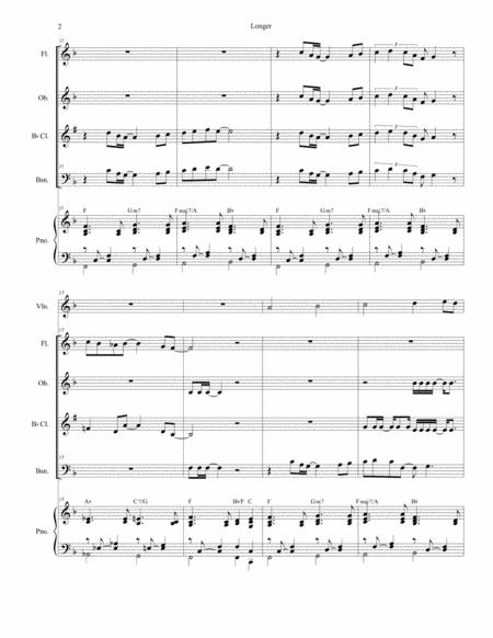 Longer For Woodwind Quartet And Piano Page 2