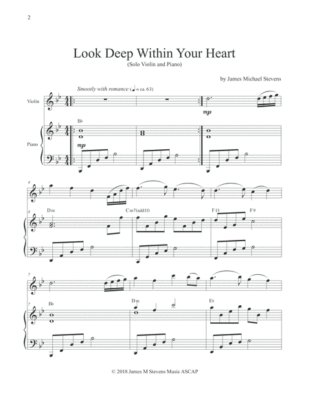 Look Deep Within Your Heart Violin Piano Page 2
