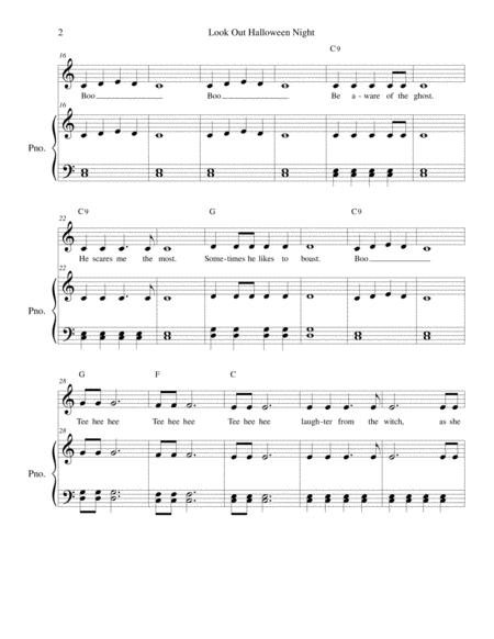 Look Out Halloween Night Kids Song Solo And Piano Page 2