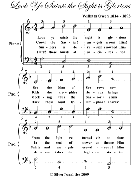 Look Ye Saints The Sight Is Glorious Easy Piano Sheet Music Page 2