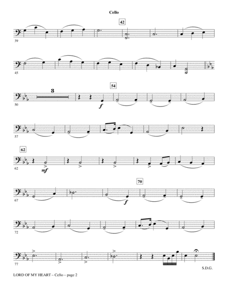 Lord Of My Heart Cello Page 2