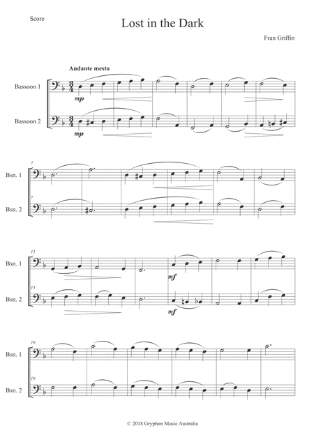 Lost In The Dark For Bassoon Duet Page 2