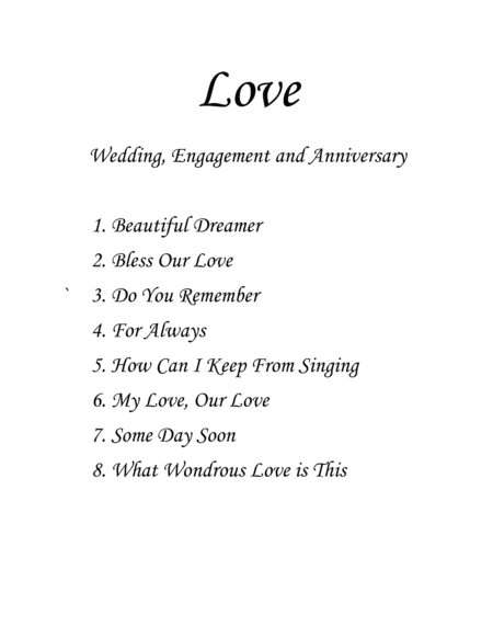 Love Book Wedding Engagement Anniversary Voice Piano And Optional Instruments Page 2