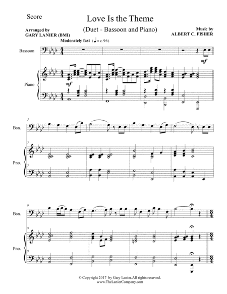 Love Is The Theme Duet Bassoon Piano With Score Part Page 2