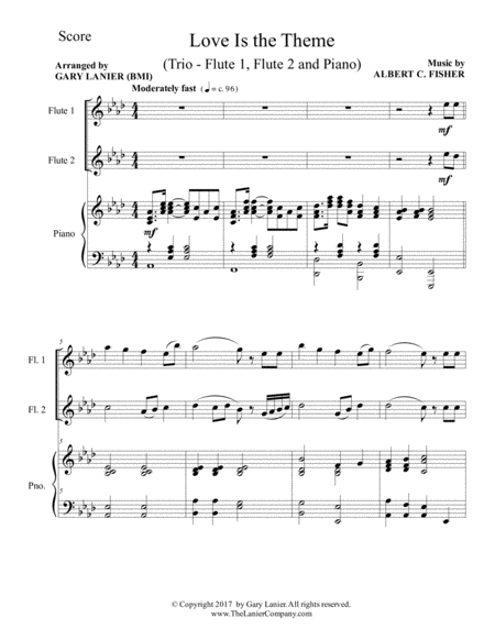 Love Is The Theme Trio Flute 1 Flute 2 Piano With Score Part Page 2