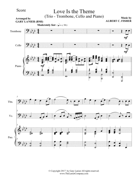 Love Is The Theme Trio Trombone Cello Piano With Score Parts Page 2