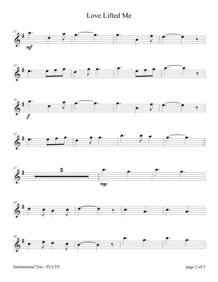 Love Lifted Me For Flute And Or Violin Duet With Piano Accompaniment Page 2