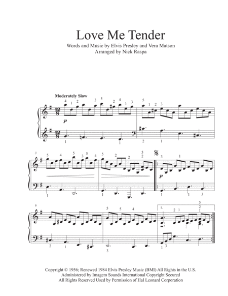 Love Me Tender Intermediate Piano Solo Page 2