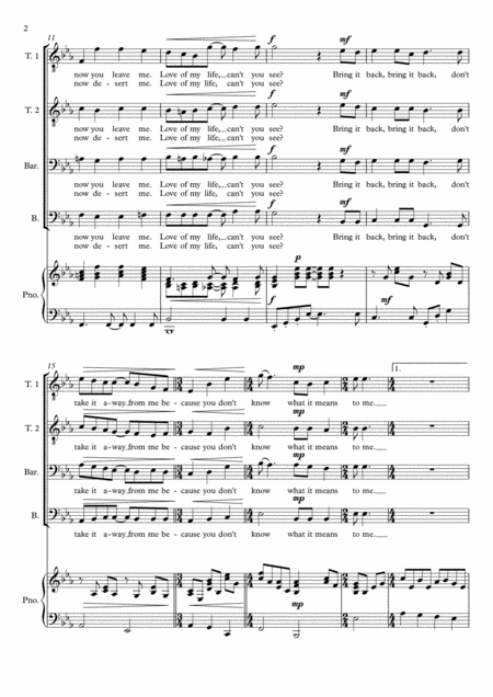 Love Of My Life Queen For Ttbb Choir Piano Page 2