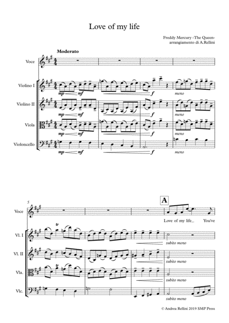 Love Of My Life Soprano Voice String Quartet Page 2