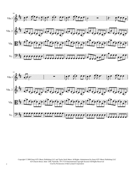 Love Story Taylor Swift String Trio Page 2