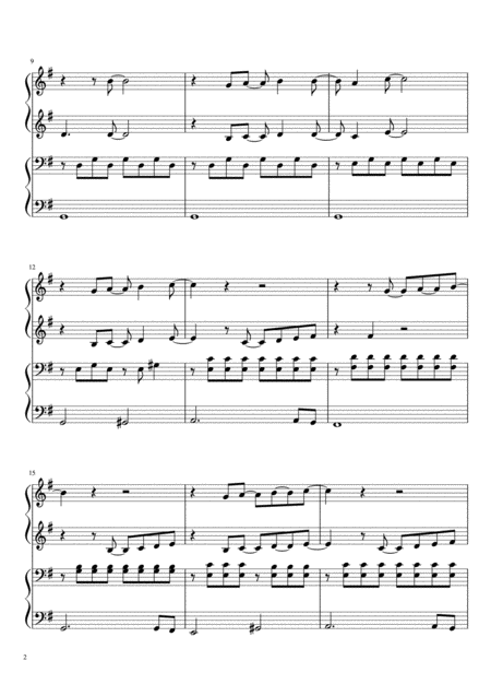 Love Theme From St Elmos Fire Easy Student Teacher Piano Duet G Major Page 2