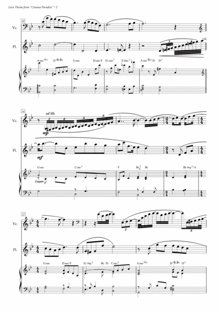 Love Theme Tema D Amore From Cinema Paradiso Trio For Flute Cello And Piano Tribute To Yo Yo Ma Ennio Morricone Page 2