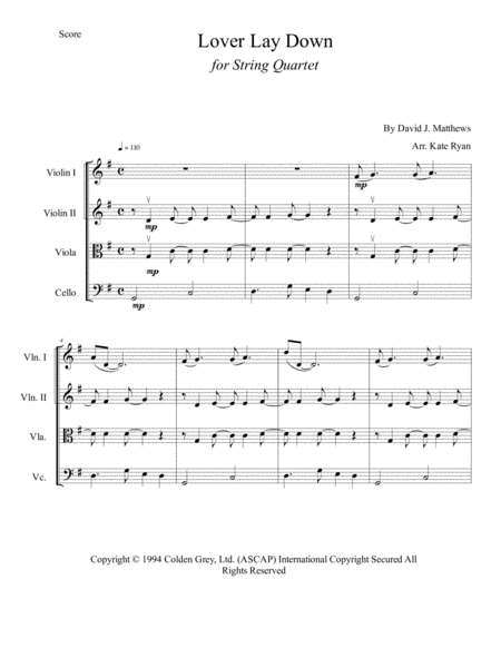Lover Lay Down String Quartet Page 2