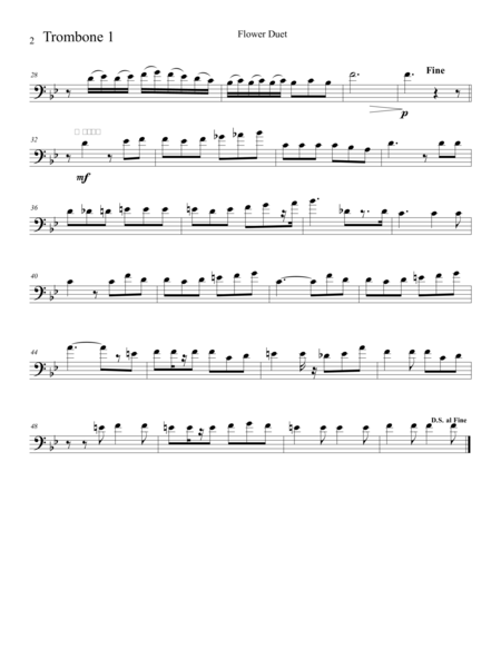 Low Brass Flower Duet From Latke Parts Page 2