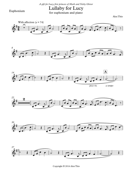 Lullaby For Lucy Euphonium And Piano Page 2