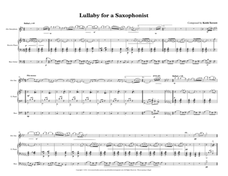 Lullaby For Solo Alto Saxophone Piano Double Bass Page 2