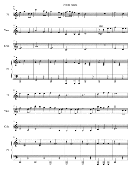 Lullaby Ninna Nanna Quartet Page 2
