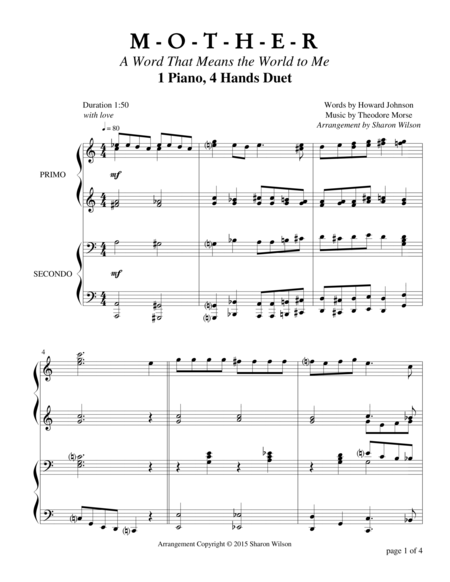 M Ot H E R 1 Piano 4 Hands Duet Page 2
