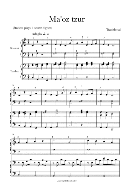 Ma Oz Tzur Hanukkah Song Page 2