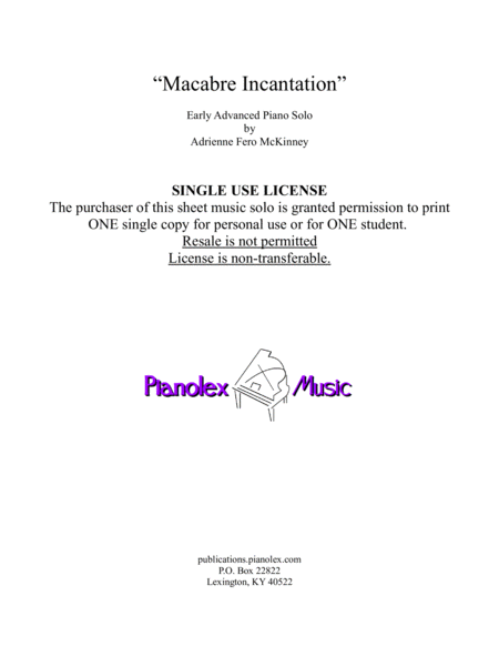 Macabre Incantation Advanced Piano Solo Page 2