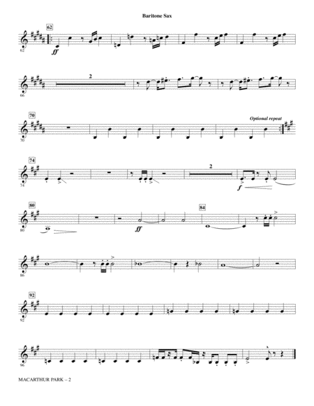 Macarthur Park Arr Mark Brymer Baritone Sax Page 2