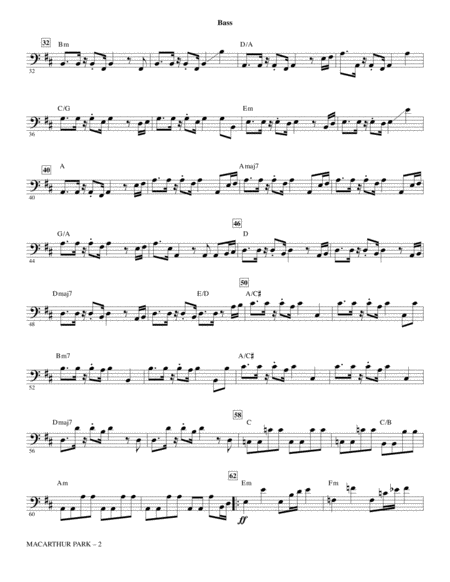 Macarthur Park Arr Mark Brymer Bass Page 2