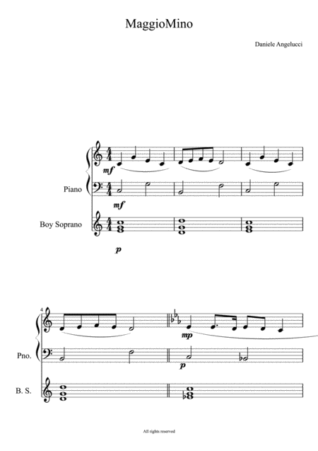 Maggiomino For Piano And Childrens Choir Page 2