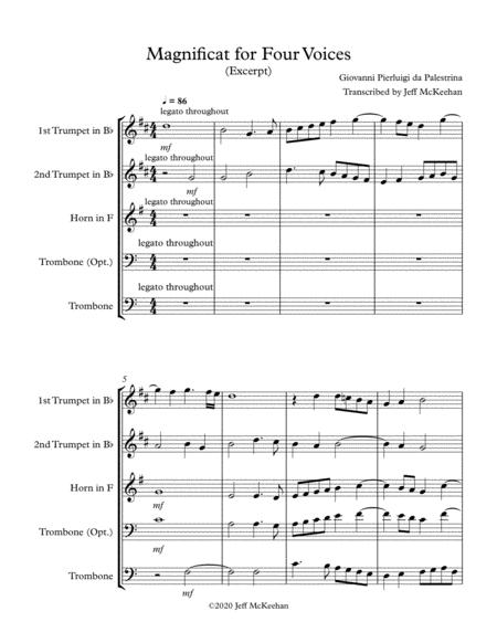 Magnificat For Brass Quartet Palestrina Page 2