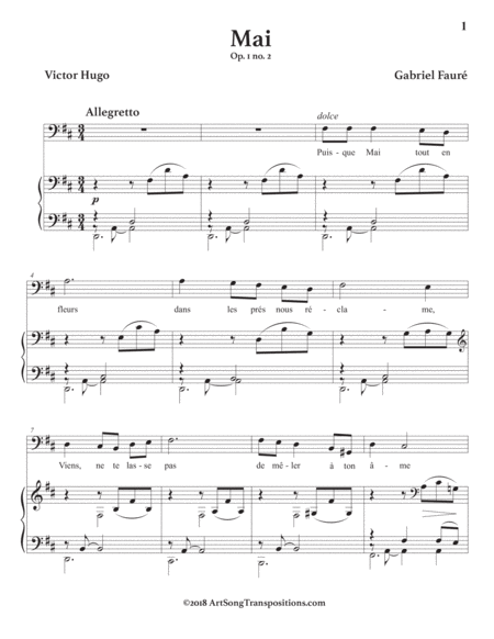 Mai Op 1 No 2 D Major Bass Clef Page 2