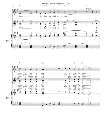 Make A Clean Heart In Me O God Vocal Trio And Piano Page 2