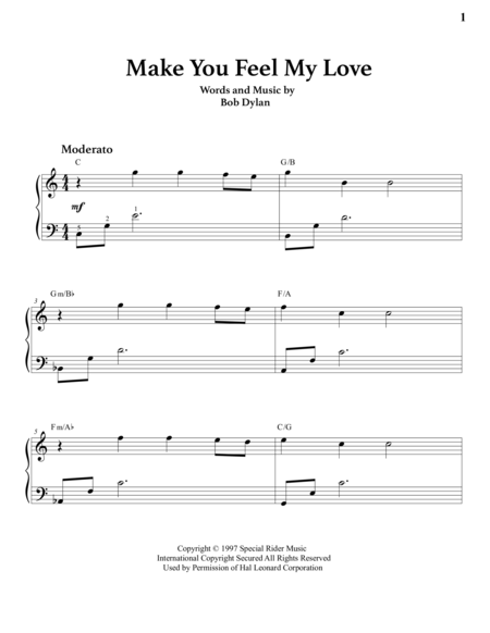 Make You Feel My Love Super Easy Solo Piano Arr Page 2