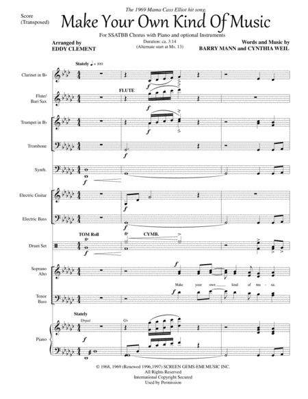 Make Your Own Kind Of Music Score And Inst Parts Page 2