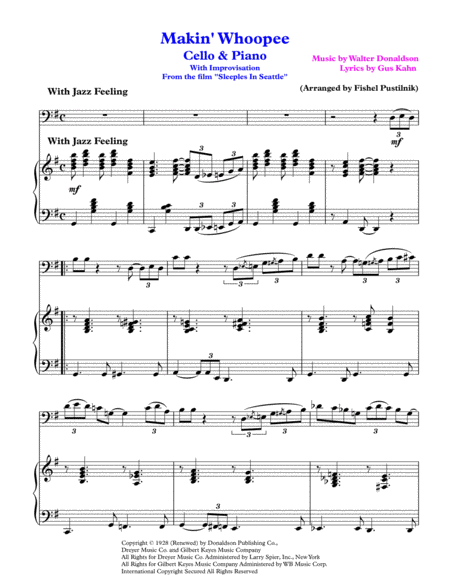 Makin Whoopee For Cello And Piano With Improvisation Video Page 2