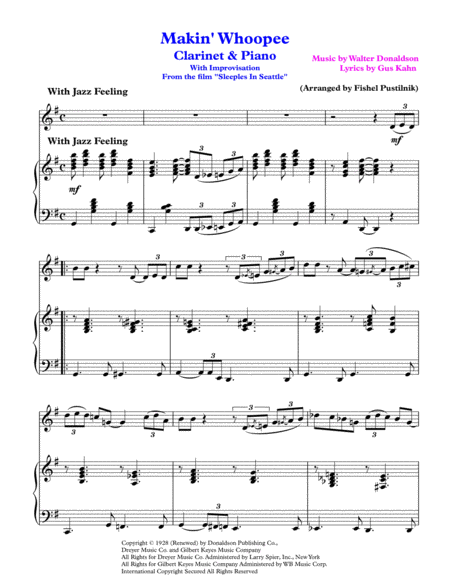 Makin Whoopee For Clarinet And Piano With Improvisation Video Page 2